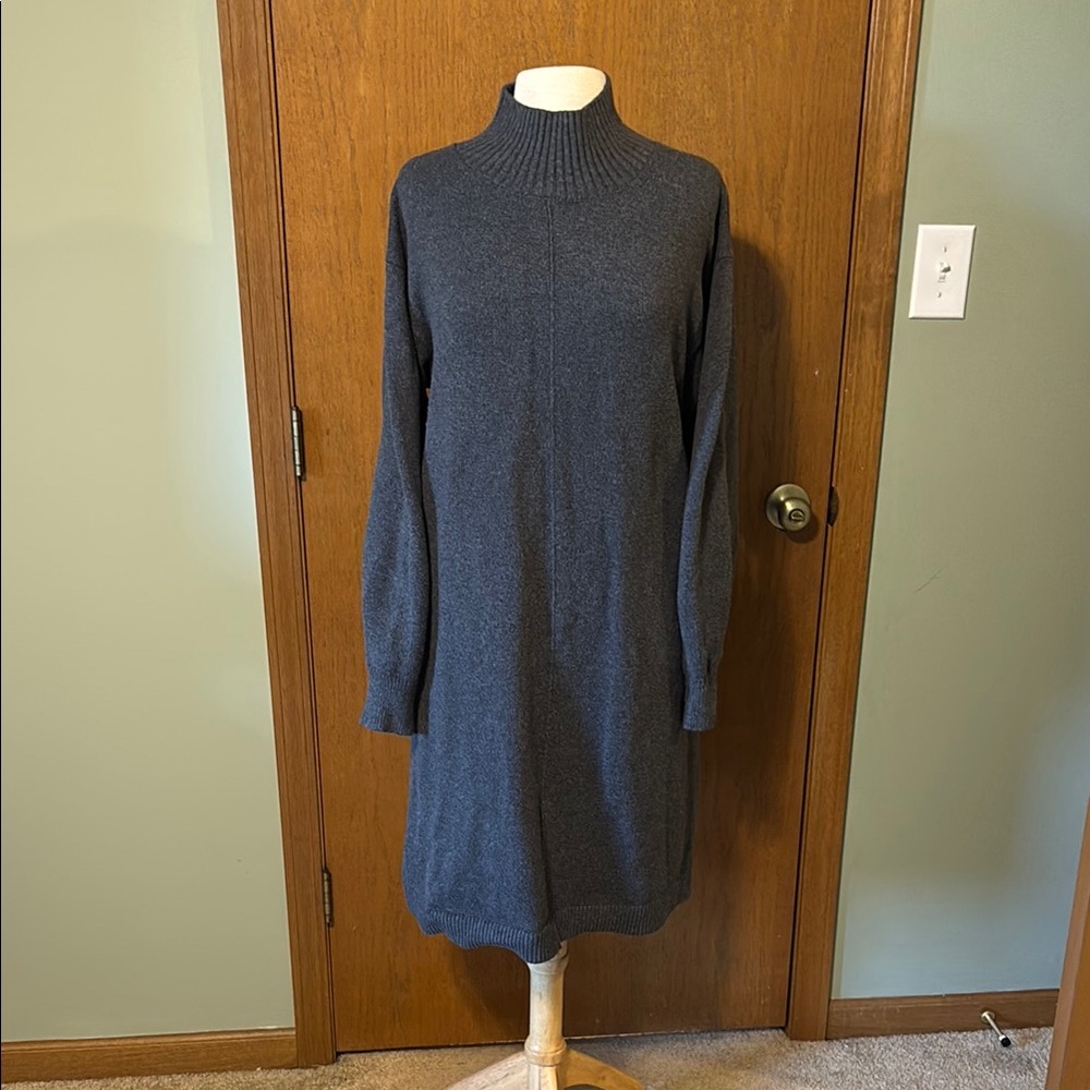 Banana Republic Gray Mock Neck Long Sleeve Sweater Dress